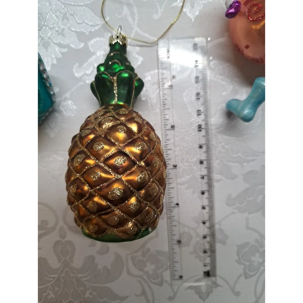 Glass Christmas Ornaments Set Of 3